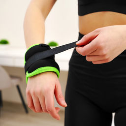 Утяжелители неопреновые ONLYTOP, 2 шт. × 0.25 кг, цвет чёрный/салатовый