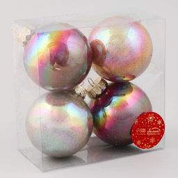 Ёлочные игрушки Мэдисон блеск, шары новогодние, d=8 см, набор 4 шт., МИКС - Зимнее волшебство фото 2