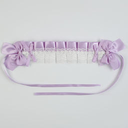 Карнавальная повязка Лолита цвет сиреневый с белым кружевом