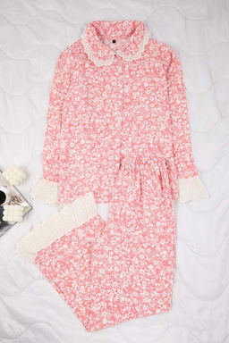 Pembe Cicekli Shally Dokuma Pijama Tak?m? THMAW26PT00185