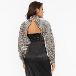 Болеро с перламутровым блеском, Деловой взгляд (леопардовое, с брошкой) - Charutti фото 5