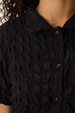 Haki Dokulu Fitted/Vucuda Oturan K?sa Kollu Esnek Orme Orme Bluz TWOSS24BZ00429 - Trendyolmilla фото 12