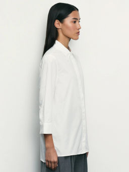 Рубашка из хлопка с рукавом 7/8 / Zarina фото 4