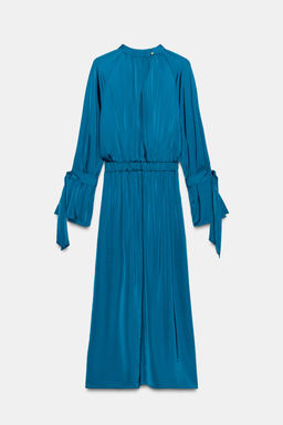 SATIN MIDI DRESS WITH BOWS - Zara фото 8