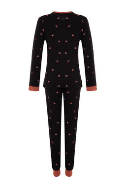 Trendyolmilla Siyah %100 Pamuklu Cicekli Tshirt-Jogger Orme Pijama Tak?m? THMAW24PT00227 фото 8