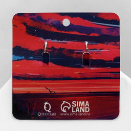 Серьги эмаль Искусство сердце, цвет красный в серебре - Queen fair фото 3