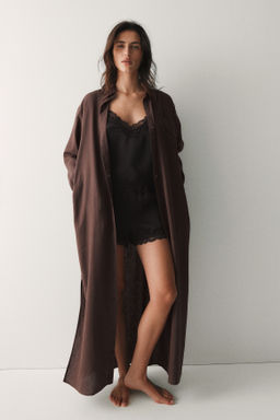 Vestido camisero en mezcla de lino - H&m фото 4