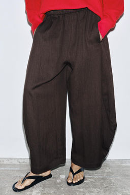 ZW COLLECTION TEXTURED VOLUME TROUSERS - Zara фото 3
