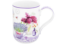 Кружка 400 мл 11,5*7,5*10,5 cм Лаванда NEW BONE CHINA