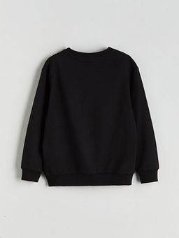 Bisiklet Yaka Nostaljik Maymun Bask?l? Erkek ?ocuk Sweatshirt