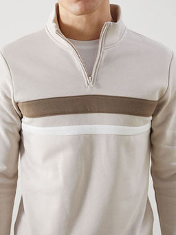 Dik Yaka Uzun Kollu Erkek Kal?n Sweatshirt