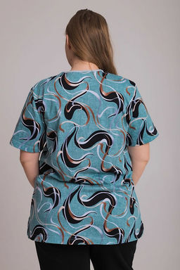 Футболка М30081Вмч ментол/черный - Елена фото 6