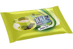 100% Чистоты Влажные салфетки (15шт) с ароматом Зеленого чая п/п.140 арт-2/1/15-1