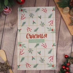 Полотенце Доляна Еловые веточки 28х46 см, 100% хл, вафля 160 г/м2