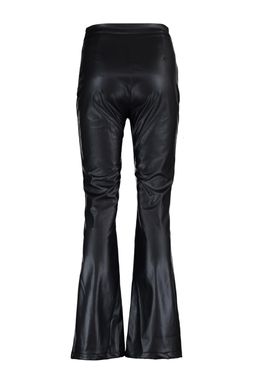 TRENDYOLMILLA Siyah Flare Ispanyol Paca Dokuma Suni Deri Pacas? Y?rtmac Detayl? Pantolon TWOAW23PL00056  фото 8