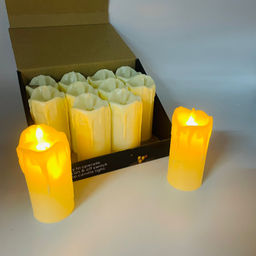 Новогодний декор Ночник - Свеча длинная желтая 12 см (12 шт в уп)