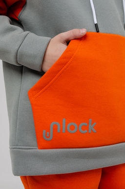 886Д Костюм детский "Серый/оранжевый"