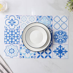Набор салфеток сервировочных Доляна Мозаика, 4 шт, 4530 см, цвет синий фото 2