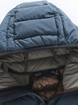 Куртка женская гибридная стёганая с капюшоном с графеновой подкладкой синего цвета 9622_1S