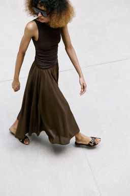 FALDA MIDI CAPA / Marr?n - Zara фото 6