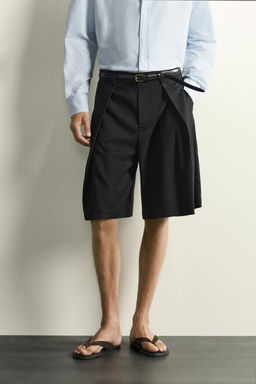 BERMUDA WIDE FIT PLIEGUES / Negro - Zara фото 2