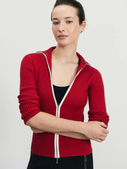 Вязаный лонгслив на молнии / Zarina