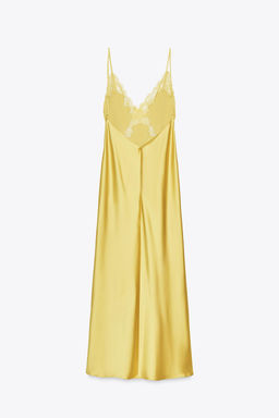 SATIN MIDI DRESS WITH LACE - Zara фото 7
