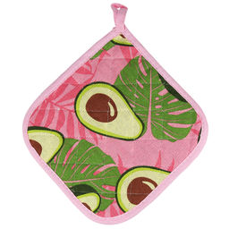 Кухонный комплект Авокадо, вид 7/1: прихватка-варежка 15х30см + прихватка 20х20см, рогожка 171г/м2, хлопок 100%, наполнитель - ватин 280г/м2, на пластмассовом подвесе, Домашняя мода (Россия)  фото 3