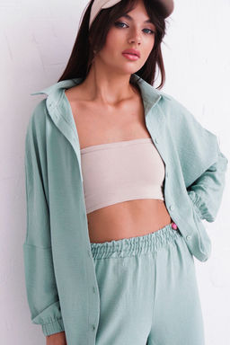 9986 Брюки-палаццо светло-аквамариновые летние - Martichelli фото 12