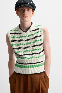 STRIPED KNIT WAISTCOAT X HARRY LAMBERT - Zara фото 5