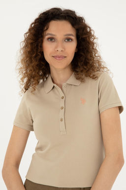 U. S. Polo Assn / Женская базовая футболка светло-хаки - U.s. polo assn фото 2