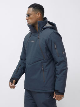 Горнолыжный костюм анорак мужской зимний темно-серого цвета 389TC - Leifensh фото 14