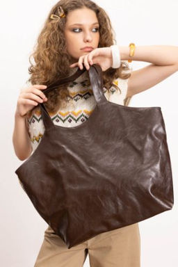 Kad?n Maksi Suni Deri Omuz Cantas?