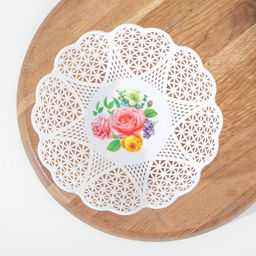 Цена за 2 шт. Ваза для хлеба и фруктов «Кубань. Сердце», 18×4.5 см, белый, рисунок МИКС