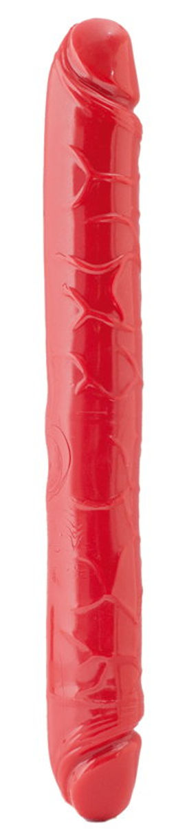 Двусторонний фаллоимитатор Black & Red by TOYFA, ПВХ, красный, 31 см  фото 2