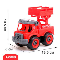 Конструктор винтовой Пожарный транспорт, набор 2 штуки, с отверткой, 59 деталей - Simaland фото 3