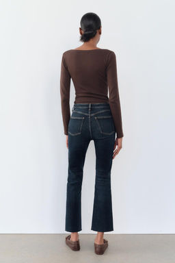 TRF CROPPED FLARE HIGH-WAIST JEANS - Zara фото 42