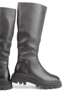 02-FK888-1M BLACK Сапоги зимние женские (натуральная кожа, байка, натуральный мех)