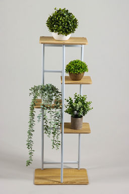 Подставка для цветов Greengo, 5 полок, 36×23×94 см, напольная, каркас металл, полки МДФ, белая