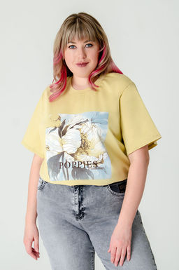 Арт. 3-1154 Футболка женская 50-58 (5 шт) Цвет:горчичный - Калинка фото 16