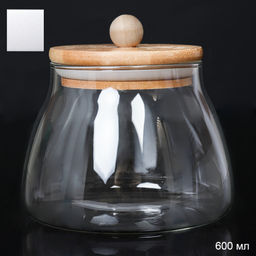 Банка для сыпучих бамбуковая крышка Боченок 600 мл / LCSC2418 /уп 100/ - Галеонтрейд фото 4