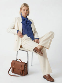 Блузка из органзы в клетку OD-984-1 фиолетовый с черным