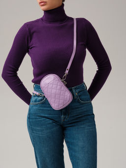 Мини-сумка кожаная Azaro 30832 фиолетовая лаванда