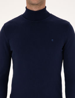 A__k Lacivert Slim Fit Bal_k__ Yaka Basic Triko Kazak - Pierre cardin фото 6