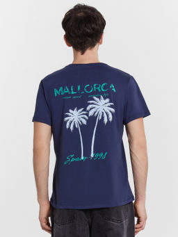 Футболка мужская синяя с принтом Mallorca
