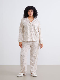 B?y?k Beden ?i?ekli Kad?n Pijama Tak?m?