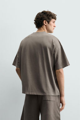 CAMISETA B?SICA LAVADA / Gris - Zara фото 12
