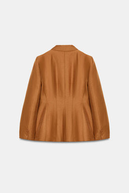 BLAZER CON LINO BOT?N FORRADO / Curry - Zara фото 11