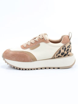 04-PDJ96-1 BEIGE/LT. BEIGE Кроссовки демисезонные женские (натуральная замша, натуральная кожа, текстиль)