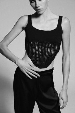 COMBINED KNIT CORSET TOP - Zara фото 2